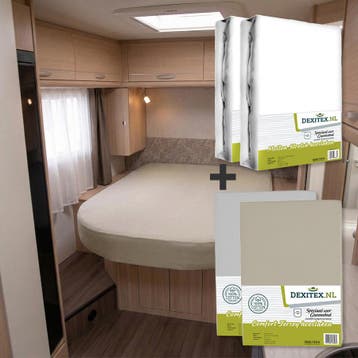 Textielpakket Queensbed/Eilandbed - 2 moltons en 2 jersey, Huis en Inrichting, Slaapkamer | Beddengoed, Verzenden, Nieuw, Wit