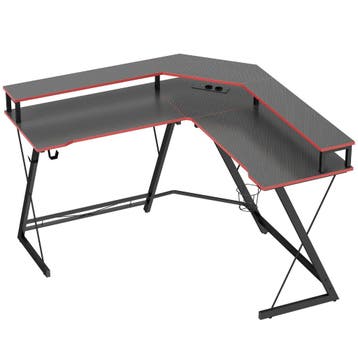 L-vormige Computertafel Met Stopcontacten, 128 Cm Hoekbureau, Verzenden, Nieuw