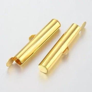 1 x Schuif eindkap 19,5 x 4mm, gat: 1mm, binnendiameter 2..., Ophalen of Verzenden, Nieuw, Kraal