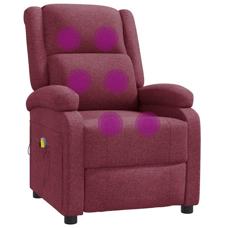 vidaXL Massagestoel stof wijnrood, Sport en Fitness, Massageproducten, Nieuw, Verzenden
