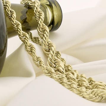 Gouden gedraaide schakelcollier (Ketting), Ophalen of Verzenden, Gebruikt, Goud, Goud