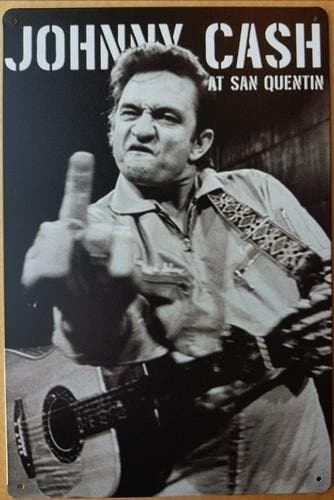 Johnny cash at san quentin reclamebord, Ophalen of Verzenden, Nieuw
