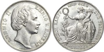 Taler, daalder 1871, Bayern Ludwig Ii 1864-1886, Verzenden