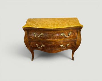 Commode - Hout, Brons, Marmer - Antiek zoals