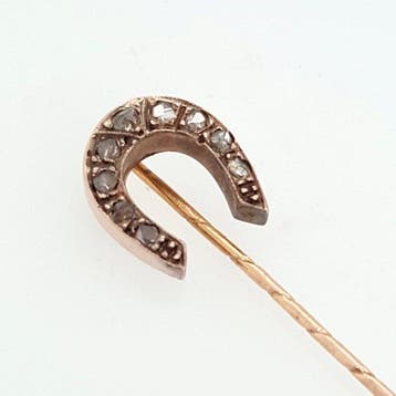 Broche - 14 karaat Geel goud, Roségoud - 0.27ct. tw. Diamant