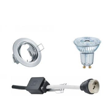 GU10 Inbouwspot Set - Glans Chroom - Inbouw Rond - Dimbaar -, Huis en Inrichting, Lampen | Spots, Metaal of Aluminium, Nieuw, Ophalen of Verzenden