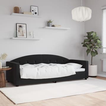 vidaXL Slaapbank 80x200 cm fluweel zwart, Eenpersoons, Verzenden, Zwart, Nieuw