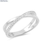 Zilveren cross ring witte cz, Verzenden, Nieuw, Zilver