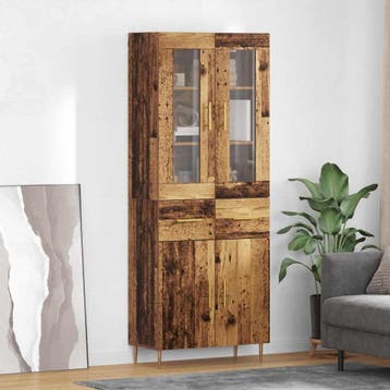 vidaXL buffetkast 2 st Oudhout 69,5 x 34 x 180 cm Bewerkt, Minder dan 50 cm, Verzenden, Nieuw, Minder dan 100 cm