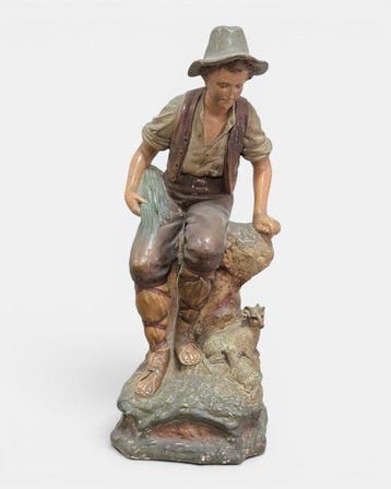 sculptuur, niño sentado - 70 cm - Keramiek, Antiek en Kunst, Antiek | Keramiek en Aardewerk