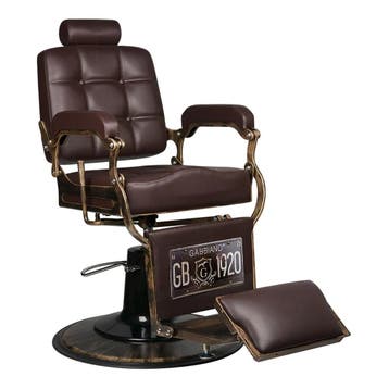 Gabbiano Boss Barber Chair – Retro Bruin – Hydraulisch, Ophalen of Verzenden
