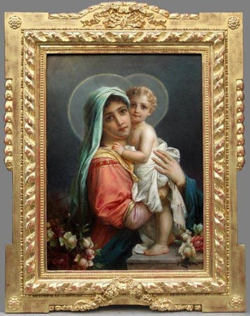 Hans Zatzka (1859-1945) - Madonna with Jesus child, Antiek en Kunst