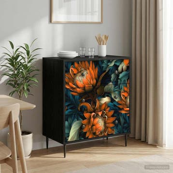 vidaXL Ladekast LOCHEM Oranje print 66 x 36,5 x 76 cm, Verzenden, Nieuw