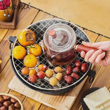 Gietijzeren Kolenbarbecue & Japanse Kolenstoof - Draagbaar v, Tuin en Terras, Buitenkeukens, Verzenden, Nieuw