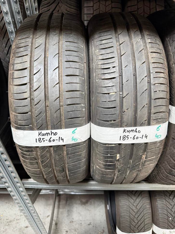 185-60-14 Kumho Zomerbanden 6mm Incl Montage 185 60 14, Auto-onderdelen, Banden en Velgen, 14 inch, Zomerbanden, 185 mm, Personenwagen