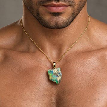 Metaal - Bel hanger - Sprankelend Opal rauw