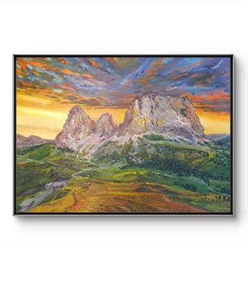 Stanislav Kunchev 1984 - “Passo Sella at sunset” - No