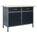 vidaXL Werkbank 120x60x85 cm staal zwart, Doe-het-zelf en Verbouw, Werkbanken, Verzenden, Nieuw