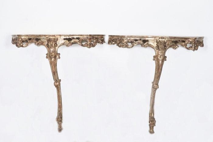 Wandtafel (2) - Verguld hout - Dorate een mekka, Antiek en Kunst, Antiek | Meubels | Stoelen en Banken