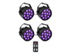 Ibiza Light 4x 36W RGB LED PAR Spots 3-in-1 Wash Effect DMX, Verzenden, Nieuw, Overige typen