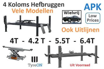 4 Koloms Hefbrug 4 - 5,5 - 6,4T Ook Uitlijnen, Wielvrij, APK, Auto diversen, Nieuw
