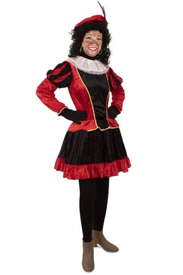 Pieten Jurk Pieternella Rood-Zwart - XS, Diversen, Sinterklaas, Verzenden, Nieuw