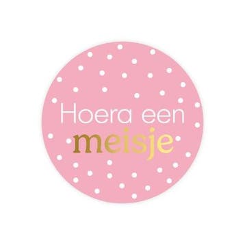 5x Sticker Hoera een Meisje (Stickers), Ophalen of Verzenden, Nieuw, Meerdere stickers