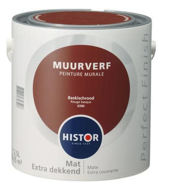 Histor Perfect Finish Muurverf Mat - Baskischrood 6390 -..., Doe-het-zelf en Verbouw, Verf, Beits en Lak, Nieuw, Ophalen of Verzenden