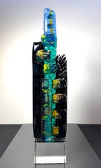 Maxence Parot - Vaas - Sculptuur met unieke kleuren en goud