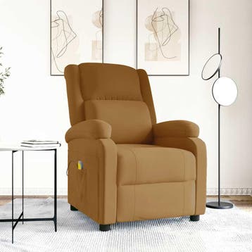 vidaXL Massagestoel fluweel bruin, Verzenden, Nieuw