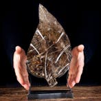 Topkwaliteit tourmalijnkwarts blad uitgehouwen - Mineraal, Verzamelen
