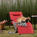 Opvouwbare Ligstoel met Kussen – Rood, Verzenden, Nieuw