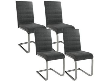 Veiling - Stoelen Vegas Cordyroy donkergrijs set van 4, Nieuw