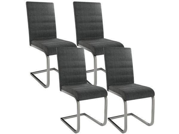 Veiling - Stoelen Vegas Cordyroy donkergrijs set van 4, Huis en Inrichting, Stoelen, Nieuw