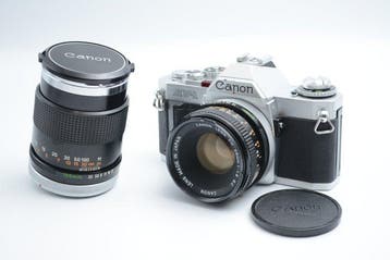 Canon AV-1 + FD 1.8/50mm S.C. + FD 3.5/135mm Single lens, Nieuw