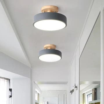 Aurora Plafondlamp – LED Scandinavische Lamp Metaal en Hout, Verzenden, Nieuw, Hout