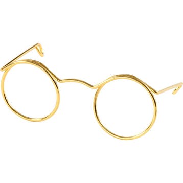 Bril, B: 50 mm, gatgrootte 17 mm, goud, 10 stuk/ 1 doos, Nieuw