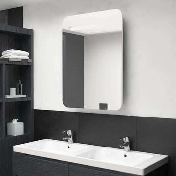 vidaXL Badkamerkast met spiegel en LED 60x11x80 cm wit en, Verzenden, Nieuw