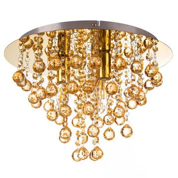 Gouden design plafondlamp metaal, Luus, Ophalen of Verzenden, Nieuw, Metaal