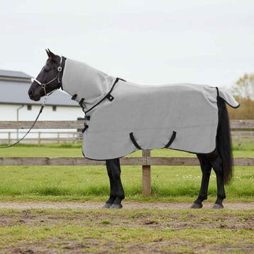 vidaXL Paardendeken Volledig Lichtgrijs en Roze 145 cm, Verzenden, Nieuw