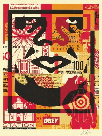 Shepard Fairey (OBEY) (1970) - OBEY FACE COLLAGE