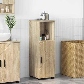 vidaXL Badkamer Kast Sonoma Eiken 30 x 35 x 95 cm Bewerkt, Verzenden, Nieuw