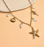 Ketting met zeesterren en schelpen, Nieuw, Ophalen of Verzenden, Goud, Overige materialen