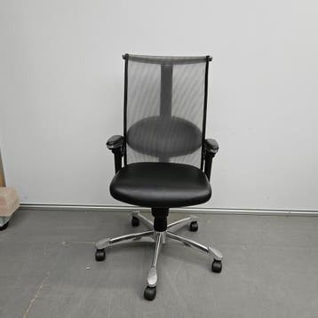 HAG H09 luxe vergaderstoel / bureaustoel - zwarte lederen be, Huis en Inrichting, Stoelen, Ophalen of Verzenden, Nieuw