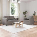 vidaXL Bankstel 2 pcs Taupe 139 x 78 x 80 cm Stof, Huis en Inrichting, Banken | Bankstellen, Verzenden, Nieuw, Stof, Minder dan 150 cm