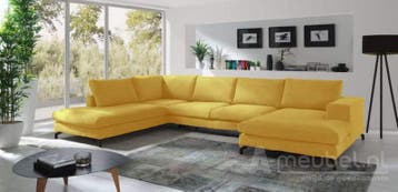 U-Bankstel Stroe - loungebanken - Geel, Nieuw, Stof