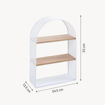 Wandrek Jäller met 3 planken 53x35x14 cm wit en houtkleurig, Huis en Inrichting, Woonaccessoires | Wandplanken en Boekenplanken