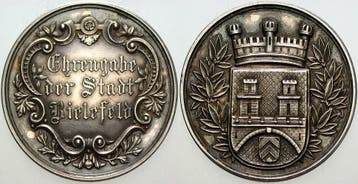 Zilver medaille ohne Jahr (um 1900) Bielefelder medaille..., Verzenden