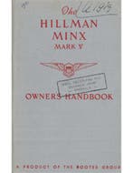 1951 HILLMAN MINX MARK V INSTRUCTIEBOEKJE ENGELS, Auto diversen