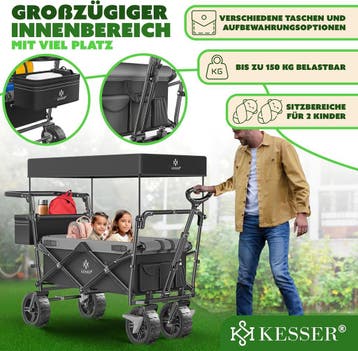 KESSER® XXL bolderkar, opvouwbaar, met dak, GT9000, inklapba, Verzenden, Zo goed als nieuw